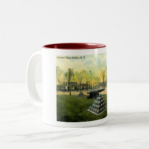 Caneca De Café Em Dois Tons 1911 Vintage Soldiers' Place, Buffalo, NY