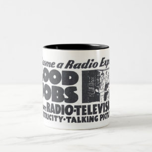 CANECA DE CAFÉ EM DOIS TONS 1933 APRENDER PUBLICIDADE RÁDIO-ELETRICIDADE