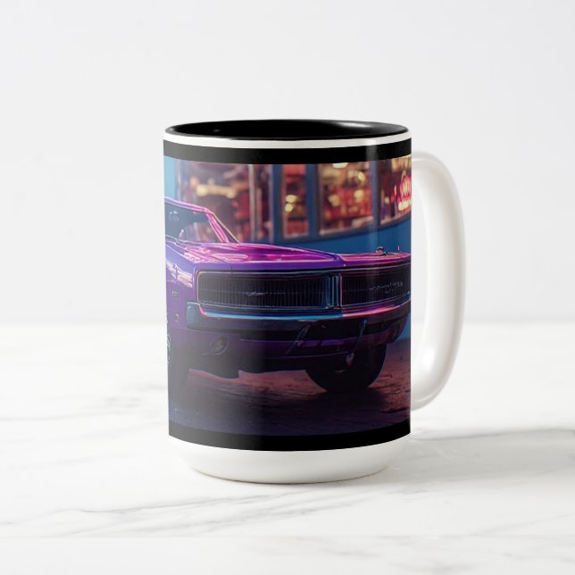Caneca De Café Em Dois Tons 1969 Dodge Charger RT (Frente Esquerda)