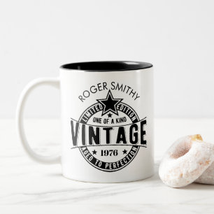Caneca De Café Em Dois Tons 1976 Aniversário de 50 anos Envelhecido à perfeiçã