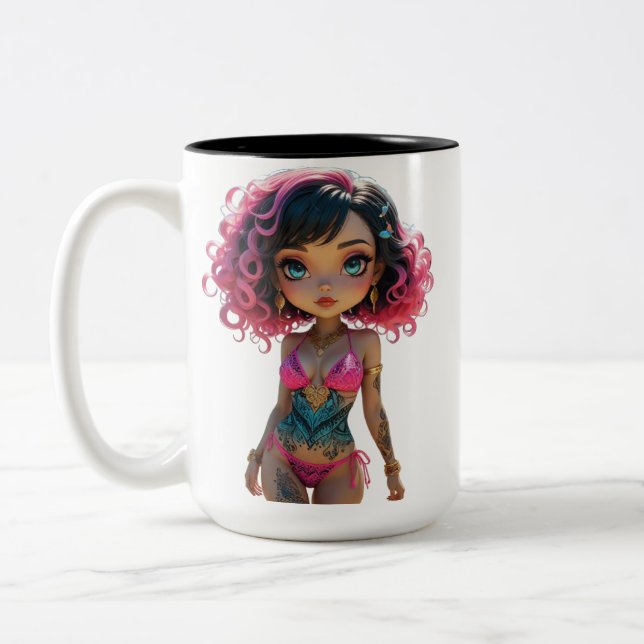 Caneca De Café Em Dois Tons 19A Dollz por: Svace - Série 01 (Esquerda)
