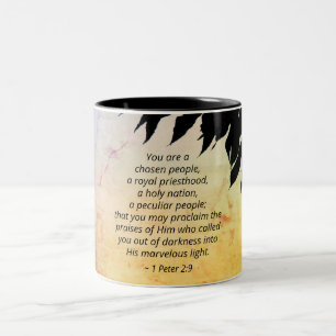 Caneca De Café Em Dois Tons 1 2:9 de Peter você é pessoas escolhidas, bíbli