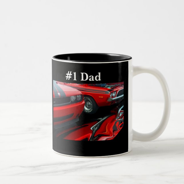 Caneca De Café Em Dois Tons #1 Colecionador de carros do papai (Direita)