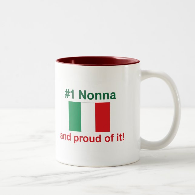 Caneca De Café Em Dois Tons #1 italiano Nonna (avó) (Direita)