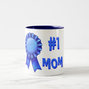 Caneca De Café Em Dois Tons #1 Mãe Blue Ribbon Mug