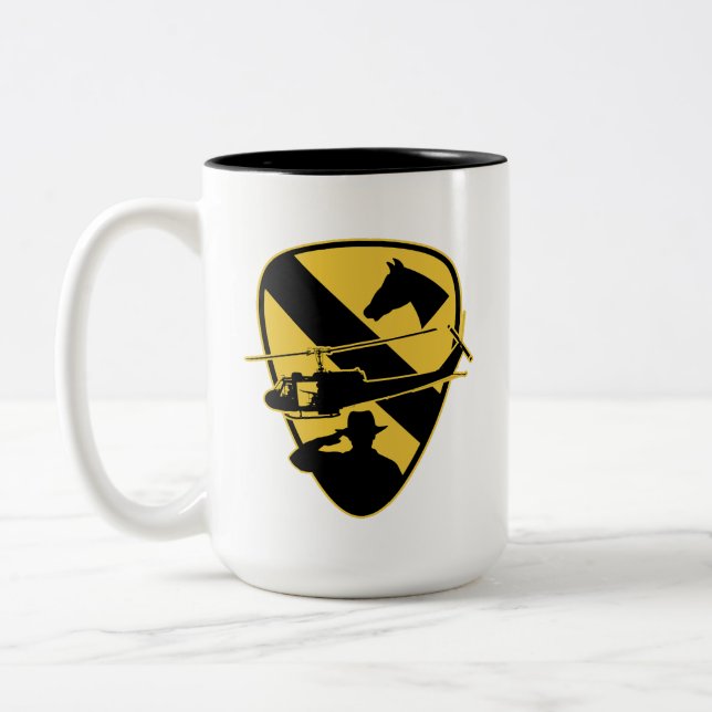 Caneca De Café Em Dois Tons 1st Cavalry Division / AIR CAV (Esquerda)