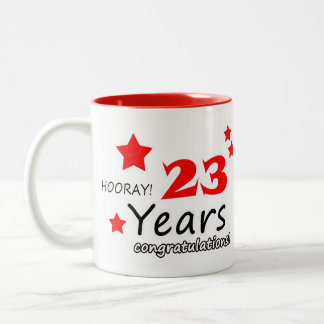 Caneca De Café Em Dois Tons 23 anos, 23 anos de casamentos
