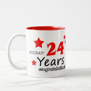 Caneca De Café Em Dois Tons 24 anos, 24 anos de casamentos
