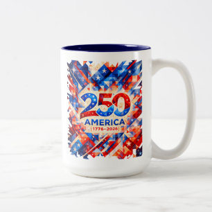 Caneca De Café Em Dois Tons 250º Aniversário da América 1776–2026 EUA Patrióti