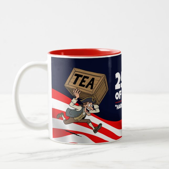 Caneca De Café Em Dois Tons 250º Aniversário dos EUA Derramando o Chá (Esquerda)