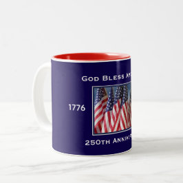 Caneca De Café Em Dois Tons 250º Aniversário EUA Patriótico Deus Abençoe a Amé