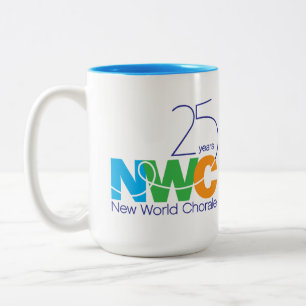 Caneca De Café Em Dois Tons 25 Aniversário Novo Mundo Chorale Mug