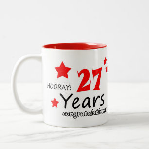 Caneca De Café Em Dois Tons 27 anos, 27 anos de casamentos