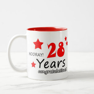 Caneca De Café Em Dois Tons 28 anos, 28 anos de casamento