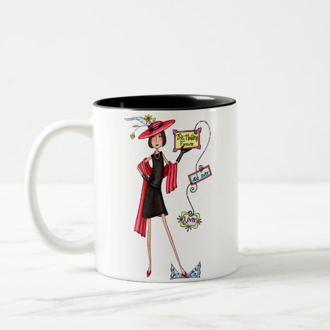 Caneca De Café Em Dois Tons 29 E Segurando Para Sempre Mug (Esquerda)