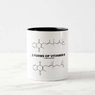 Caneca De Café Em Dois Tons 2 formulários da vitamina K (moléculas químicas