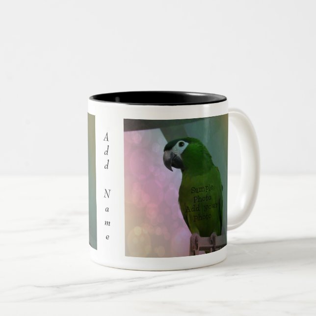 Caneca De Café Em Dois Tons 2 Foto personalizada Mug (Frente Esquerda)