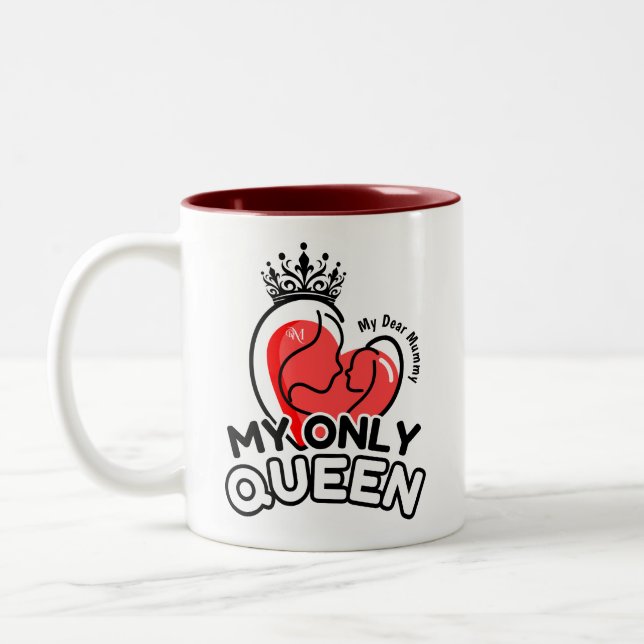 Caneca De Café Em Dois Tons 2-Tone Mug 11oz: Minha Única Rainha (marrom) (Esquerda)