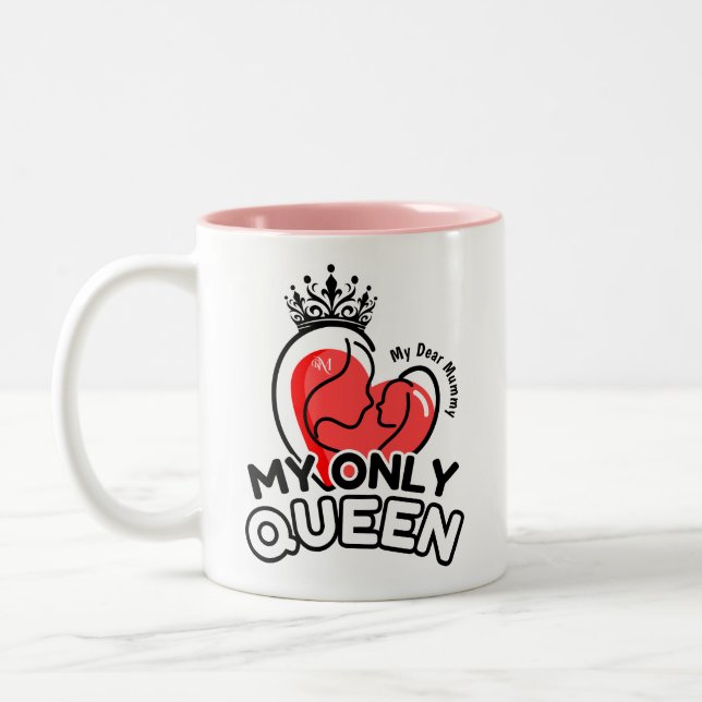 Caneca De Café Em Dois Tons 2-Tone Mug 11oz: Minha Única Rainha (rosa) (Esquerda)