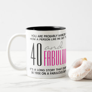 Caneca De Café Em Dois Tons 30/40/50/60 e Fabuloso Aniversário Mug-Personaliz