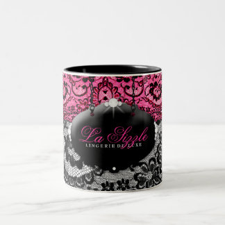 Caneca De Café Em Dois Tons 311-Lace De Luxe - diamantes cor-de-rosa