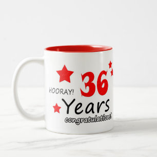 Caneca De Café Em Dois Tons 36 anos, 36 anos de casamento