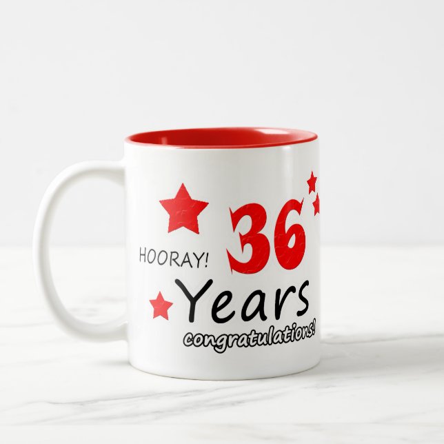 Caneca De Café Em Dois Tons 36 anos, 36 anos de casamento (Esquerda)