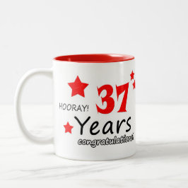 Caneca De Café Em Dois Tons 37 anos, 37 anos de casamento