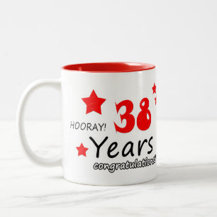 Caneca De Café Em Dois Tons 38 anos, 38 anos de casamento