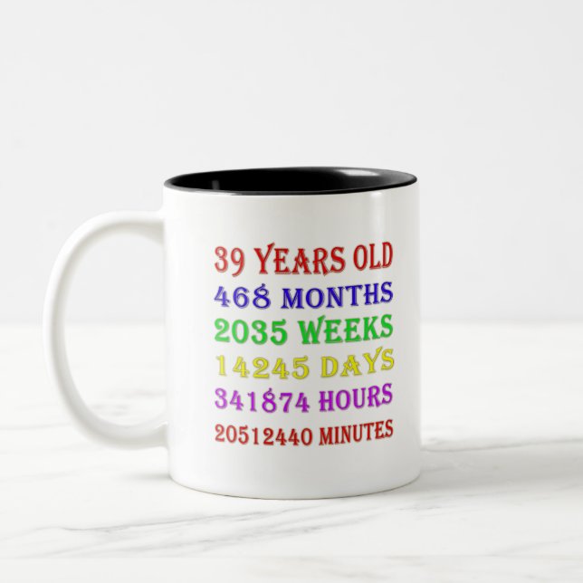 Caneca De Café Em Dois Tons 39º aniversário (Esquerda)