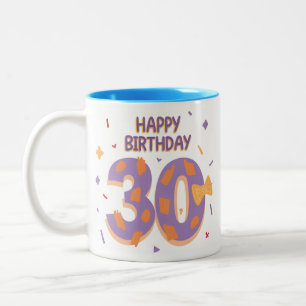 Caneca De Café Em Dois Tons 3-0 está aqui! Feliz aniversário de 30 anos Mug.