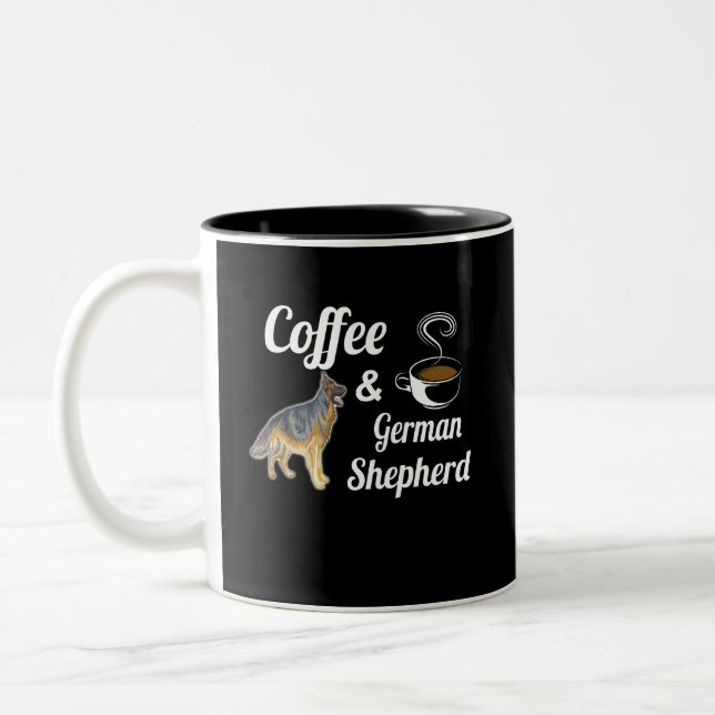 Caneca De Café Em Dois Tons 3 Café E German shepherd (Esquerda)