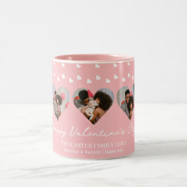 Caneca De Café Em Dois Tons 3 dia de os namorados de colagem de coração casal