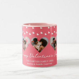 Caneca De Café Em Dois Tons 3 dia de os namorados de colagem de coração casal