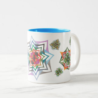 Caneca De Café Em Dois Tons 3 e 4 Folhas, Clover Floral Art Mug