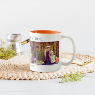 Caneca De Café Em Dois Tons 3 Foto Collage Wor's Best Mom Coffee Mug