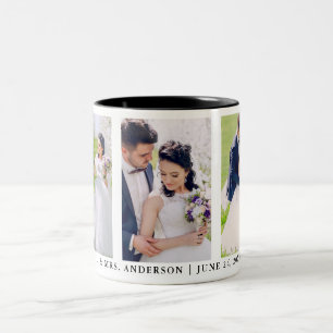 Caneca De Café Em Dois Tons 3 Foto de noiva e noiva Sr. e Sra. Wedding