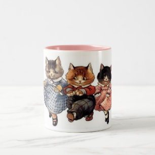 Caneca De Café Em Dois Tons 3 gatos alegres