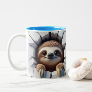 Caneca De Café Em Dois Tons 3D Bebê Cachorro Borrão de Cacau Quente