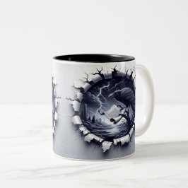 Caneca De Café Em Dois Tons 3D Eerie Halloween