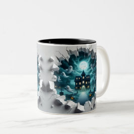 Caneca De Café Em Dois Tons 3D Eerie Halloween