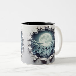 Caneca De Café Em Dois Tons 3D Eerie Halloween