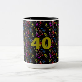 Caneca De Café Em Dois Tons 40 anos e Confetti Mug de Dois Tons