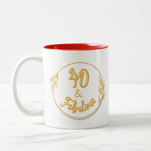 Caneca De Café Em Dois Tons 40 e Fabuloso (Esquerda)