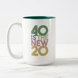 Caneca De Café Em Dois Tons 40 é o novo café essencial 20 - aniversário de 40 