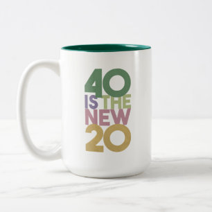 Caneca De Café Em Dois Tons 40 é o novo café essencial 20 - aniversário de 40