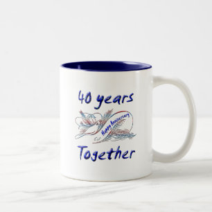 Caneca De Café Em Dois Tons 40th. Aniversário