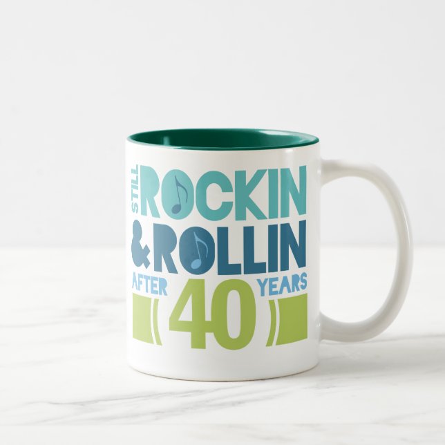 Caneca De Café Em Dois Tons 40th Presente de casamento do aniversário (Direita)