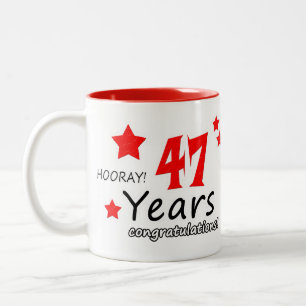 Caneca De Café Em Dois Tons 47 anos, 47 anos de casamentos