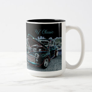 Caneca De Café Em Dois Tons '47 Clássico de café com automóvel
